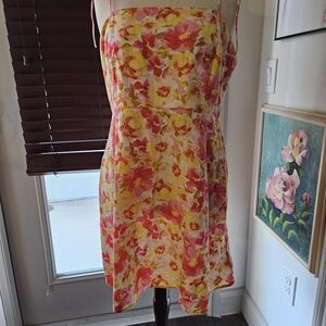 Old Navy Floral Midi Dress - Pink and Yellow